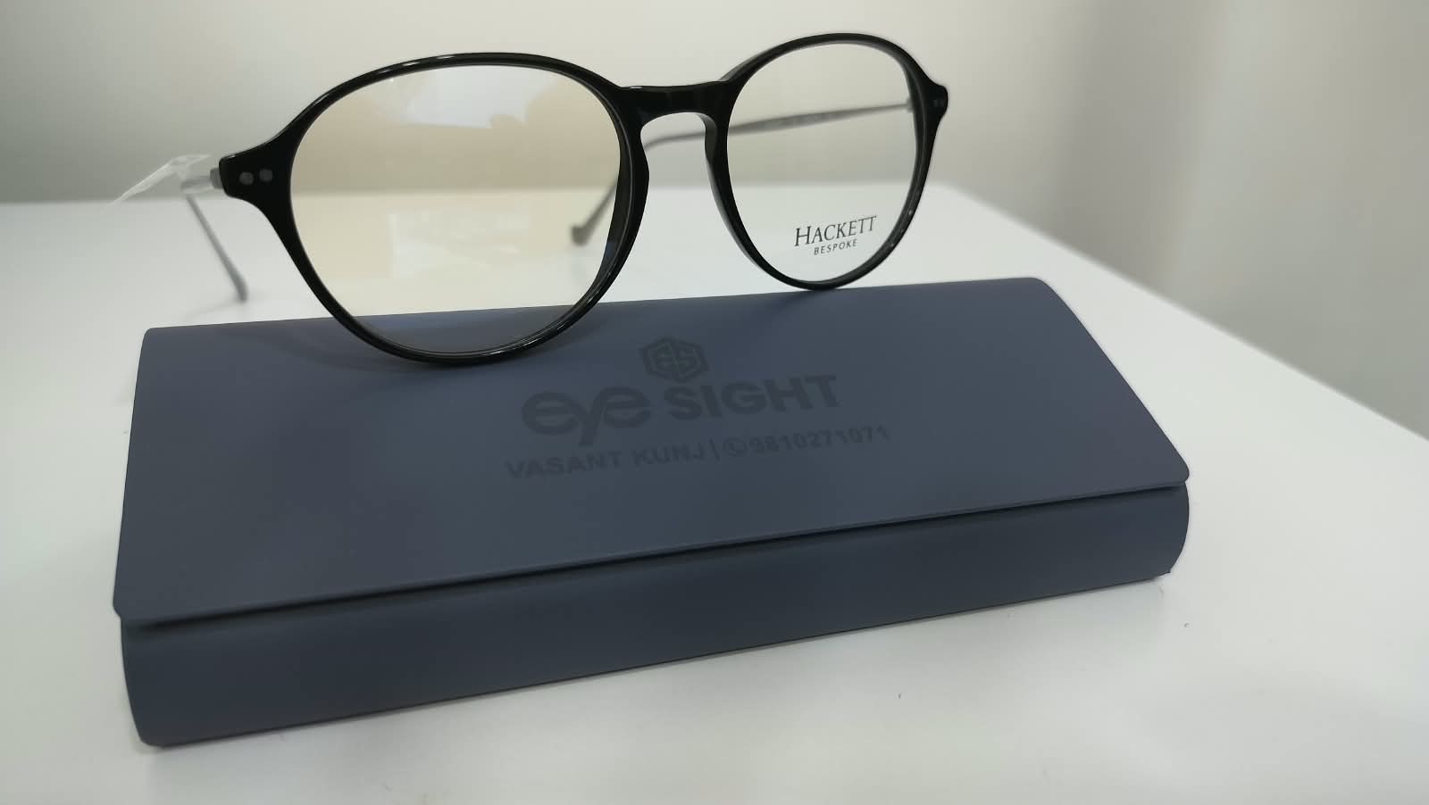 Hackett Bespoke black round frame at Eye Sight