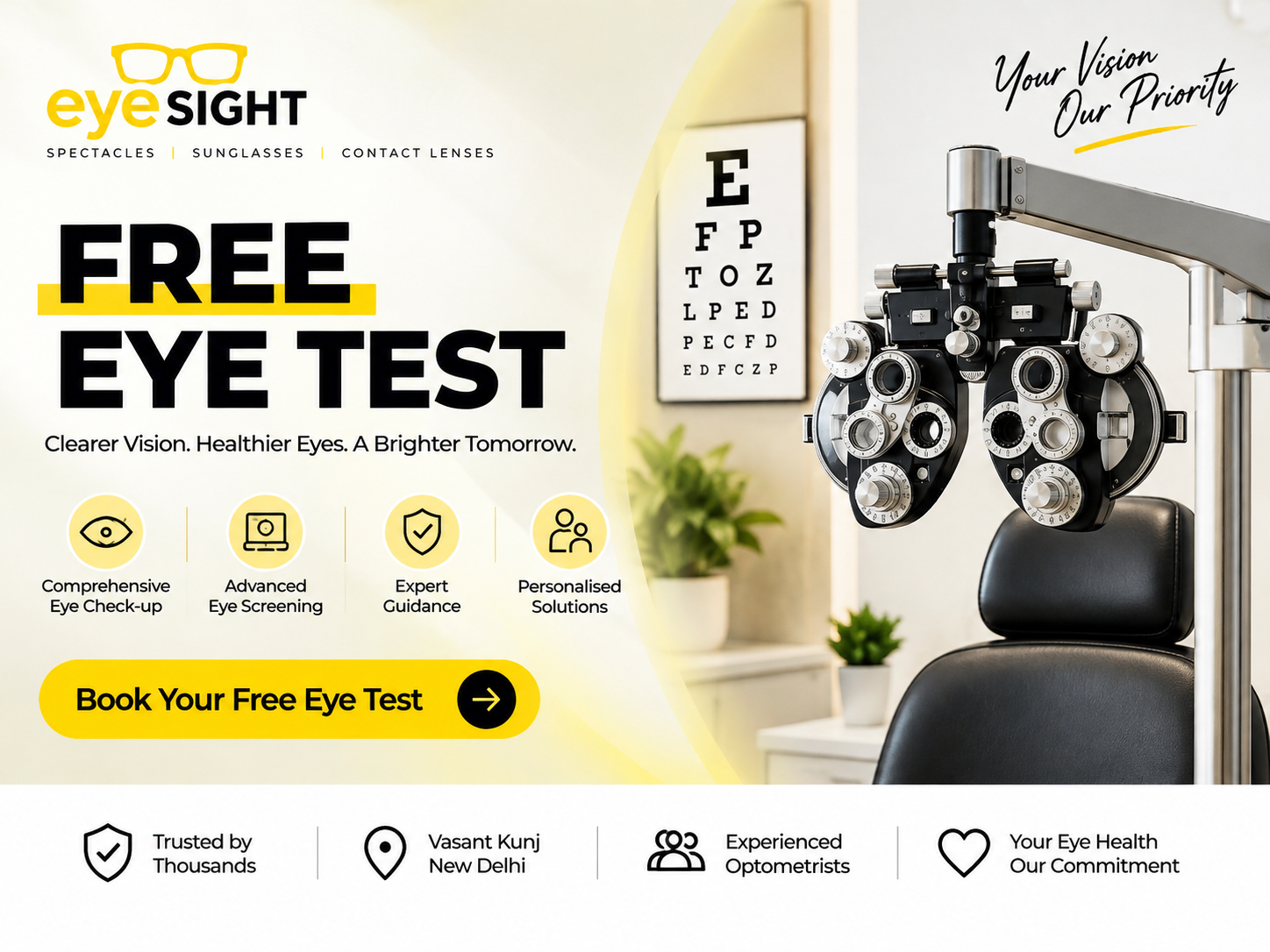 Book a complimentary eye check-up at Eye Sight Vasant Kunj
