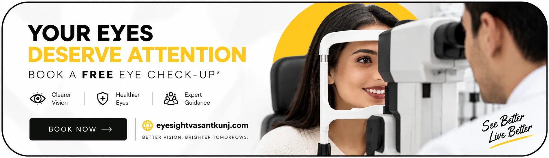 Book a free eye test at Eye Sight Vasant Kunj